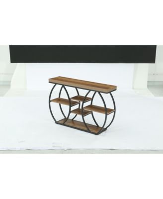 Extra Long Console Table, Narrow Sofa Table Behind Couch with Open Storage Shelf