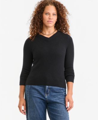 Women's Cashmere Relaxed V-Neck Sweater