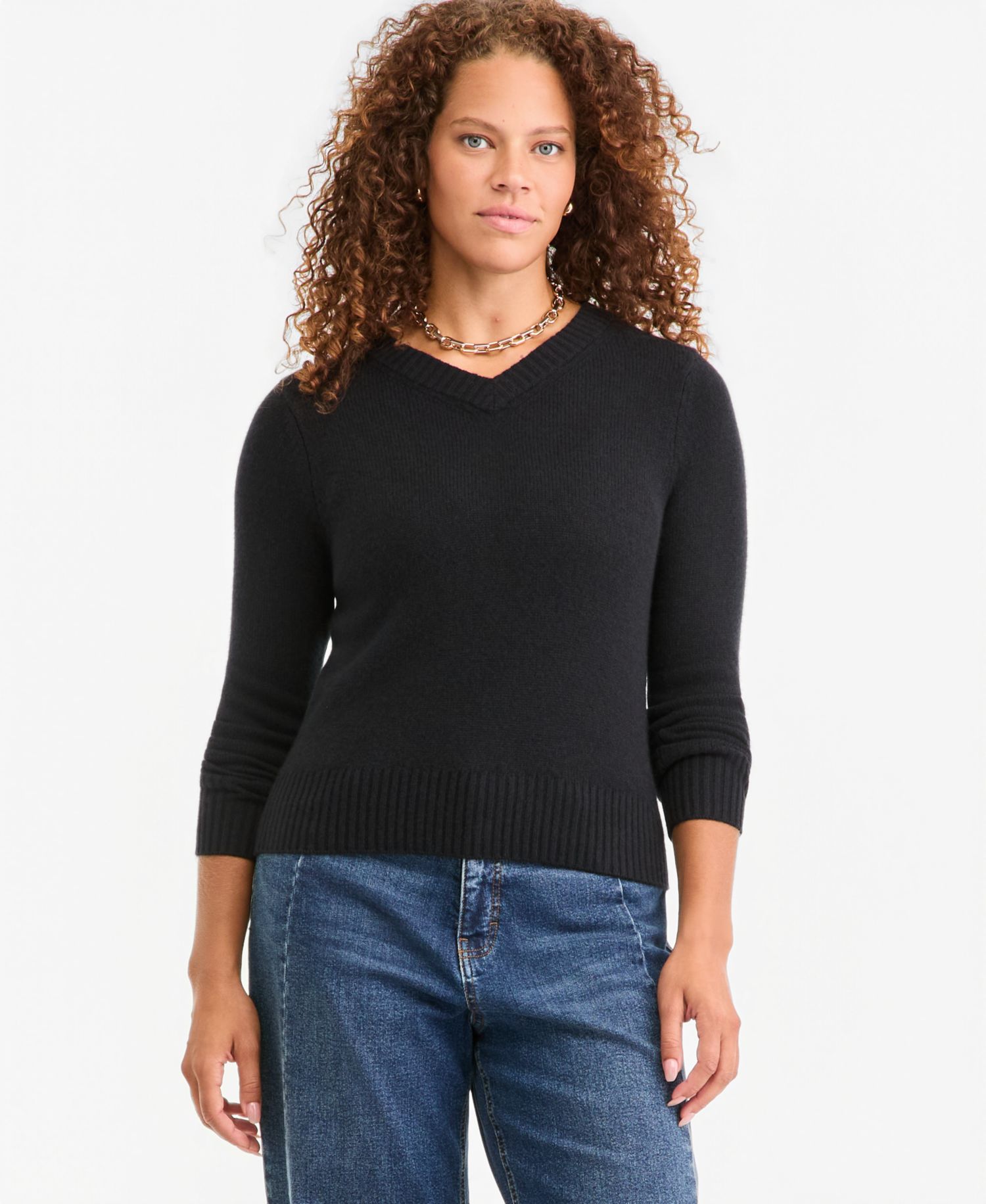 Women's 100% Cashmere V-Neck Sweater