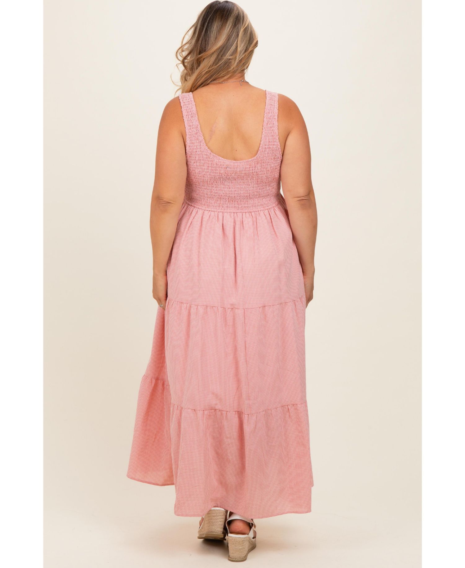 Maternity Tiered Smocked Square Neck Maxi Dress