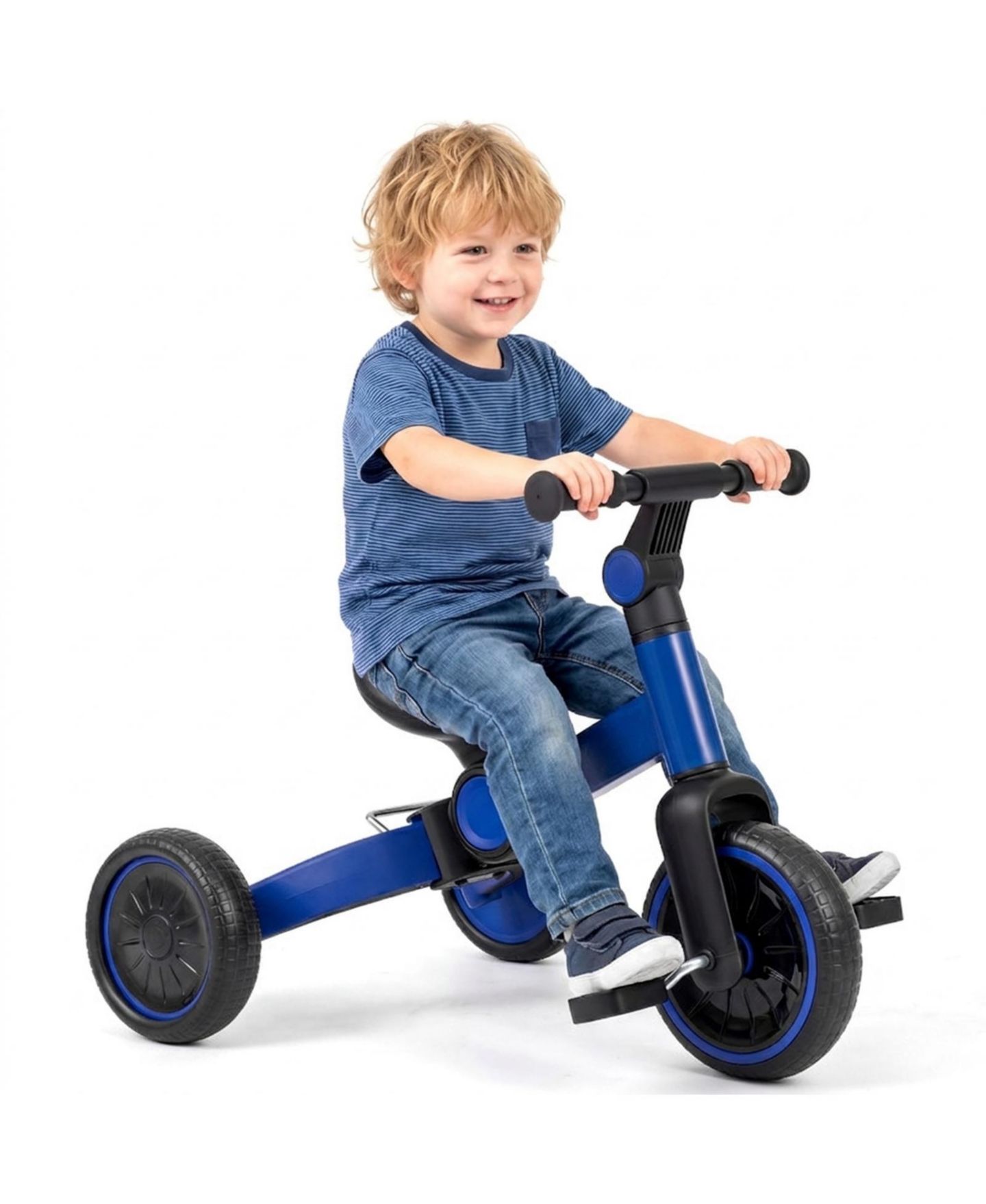 Детская игрушка HONGGE 5-in-1 Toddler Balance Bike with Removable Pedals and Adjustable Handlebar, 66 lb. Capacity, Ages 2-4, цвет: Синий — фото 9