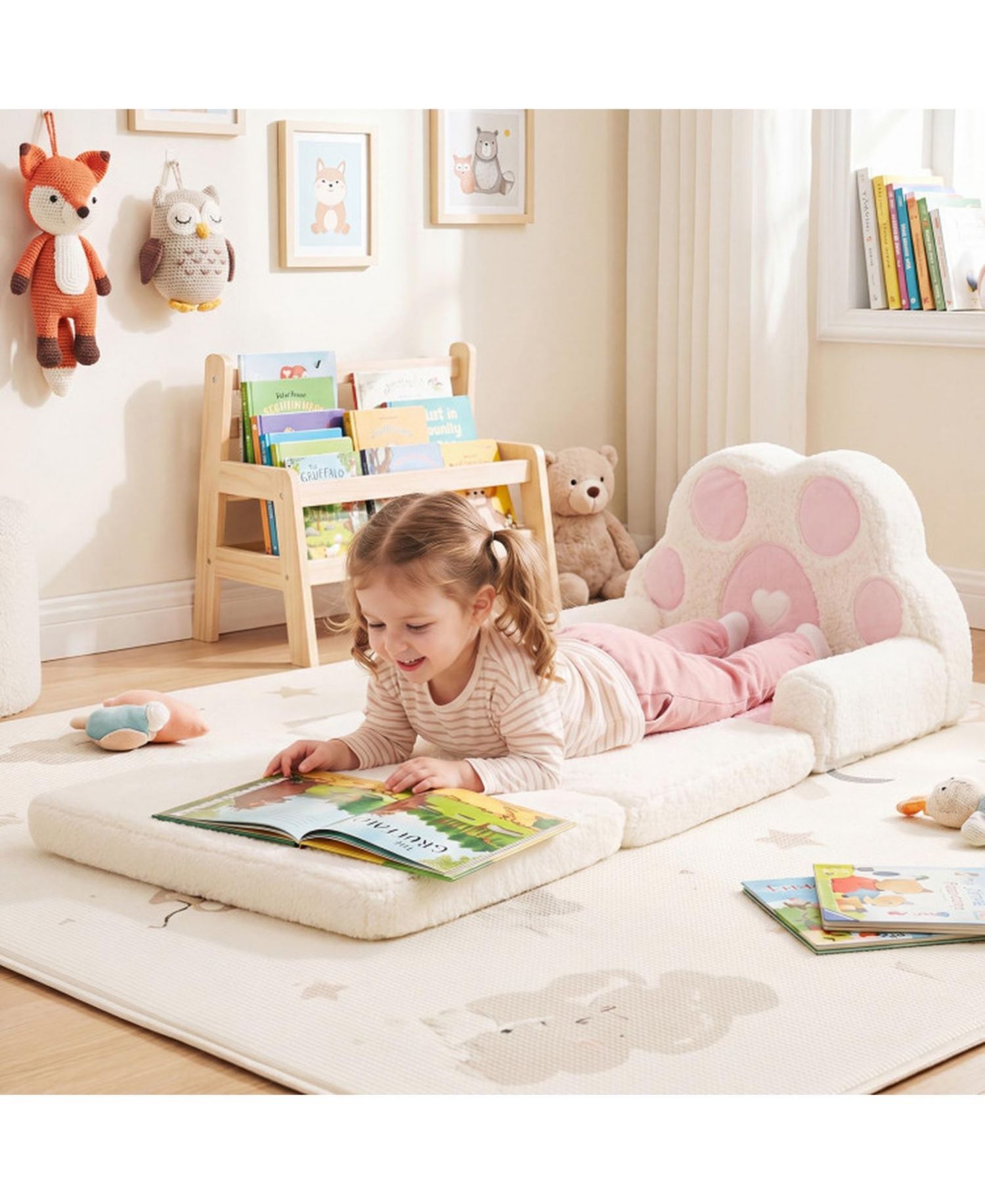 2-in-1 Convertible Kids Sofa and Lounger with Removable Washable Cover