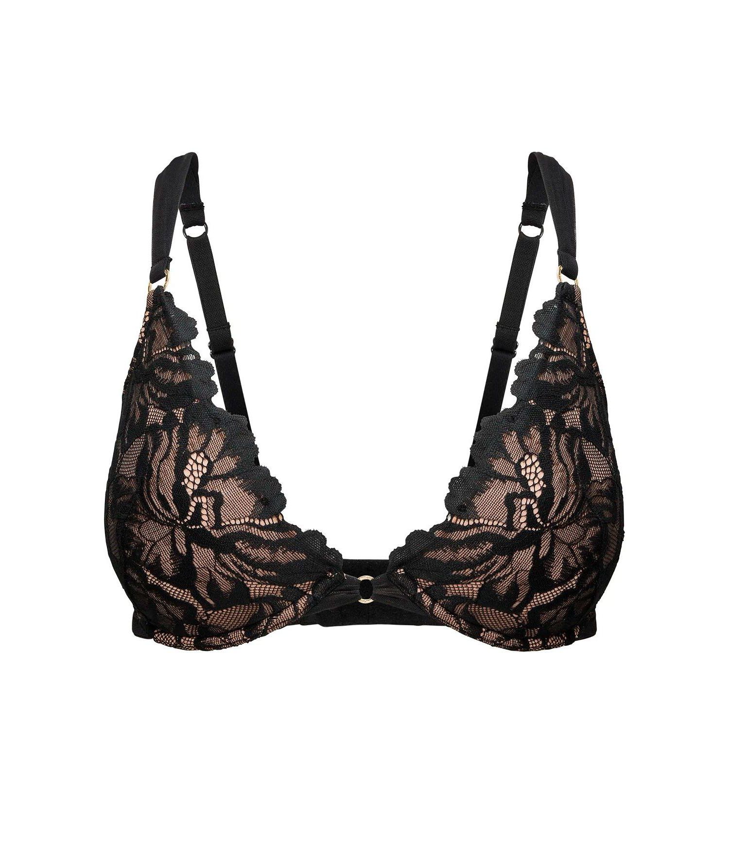 Marieprune Lace Push Up Plunge Bra