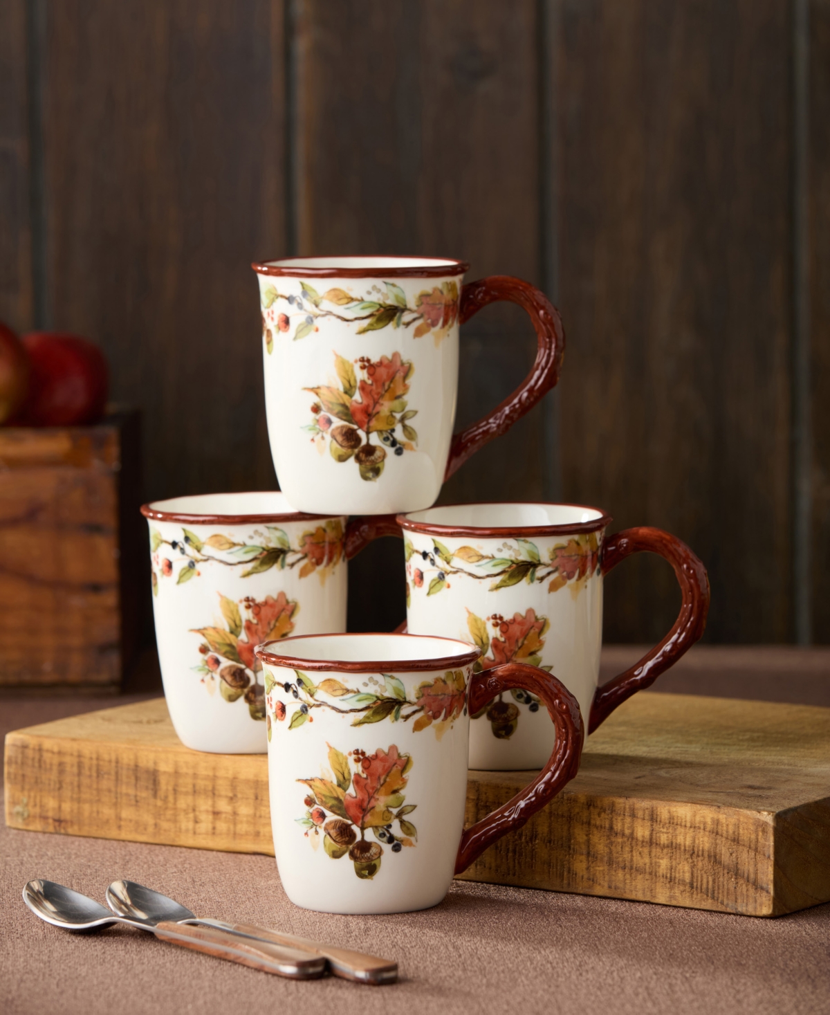 Certified International Autumn Meadows Mugs, Set of 4