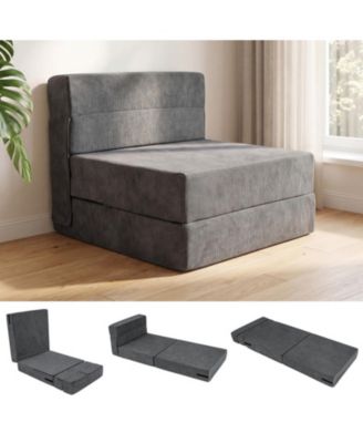 4-in-1 Convertible Folding Sofa Bed with Washable Corduroy Cover