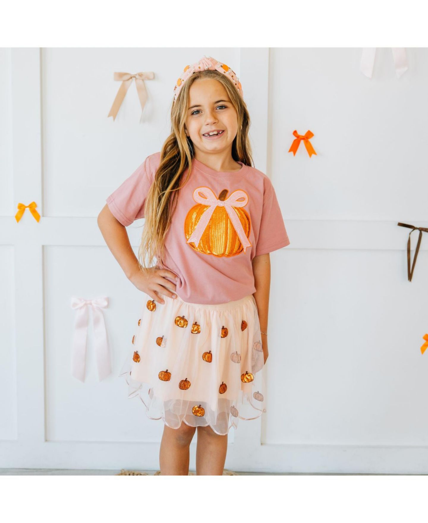 Аксессуары для волос Sweet Wink Pumpkin Pearl Gemstone Headband для девочек, цвет: Розовый — фото 2