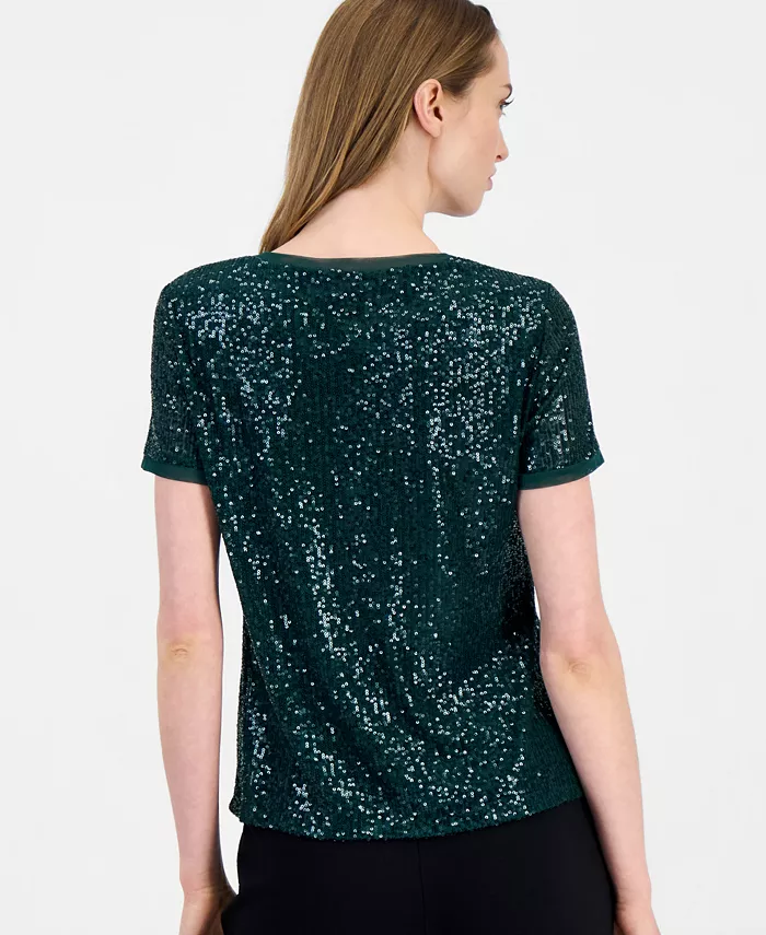 Women's Sequin Crewneck Short-Sleeve Tee - thumbnail 10
