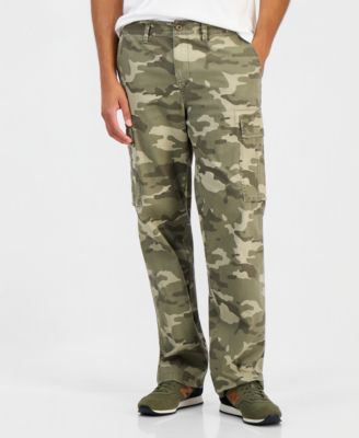 Men's Angled Camo-Print Cargo Straight-Fit Pants