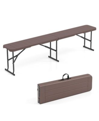 6 Feet Plastic Folding Bench Picnic Camping Dining Seat with Carrying Handle