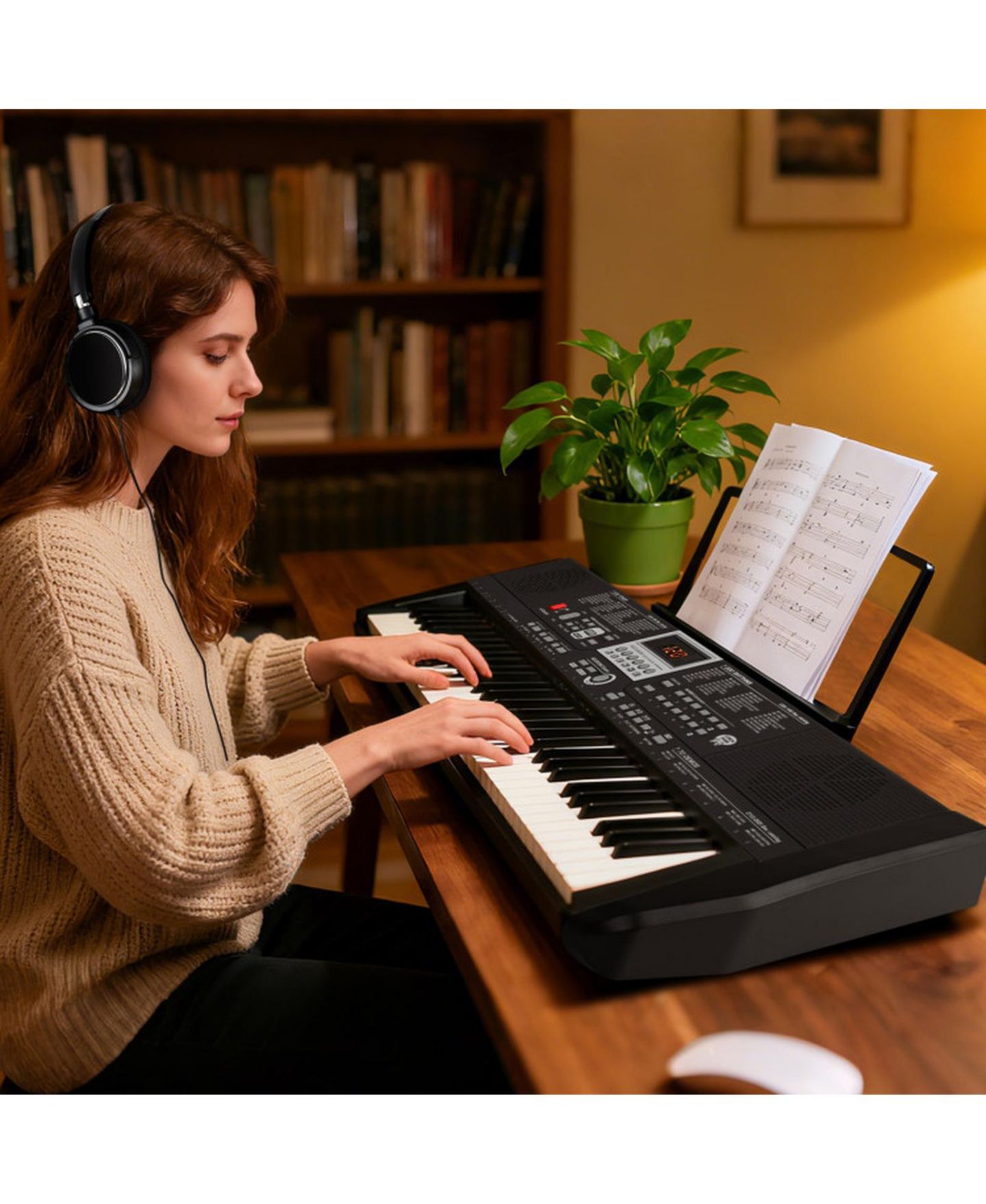 Детские игрушки HONGGE 61-Key Light-Up Teaching Electric Piano Keyboard Kit, Ages 3+, цвет: Чёрный — фото 2