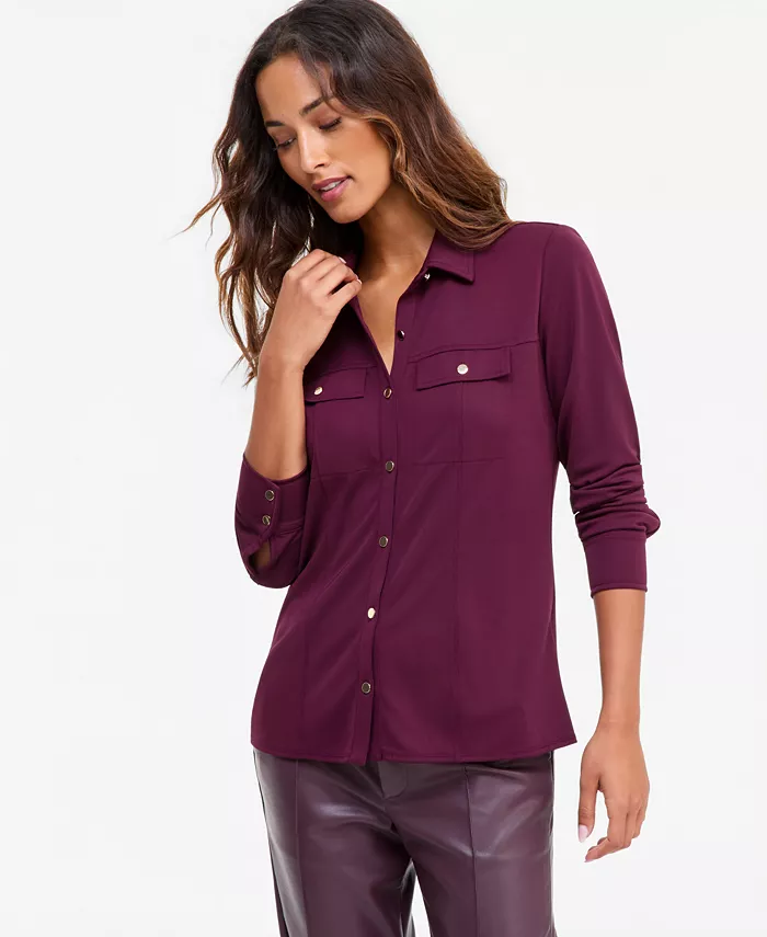Women's Knit Utility Shirt - thumbnail 6