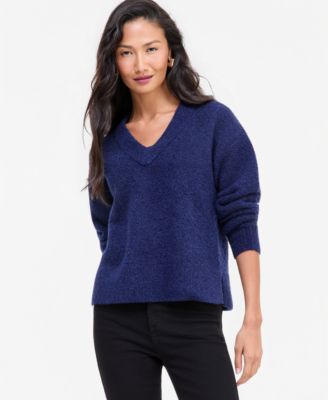 Women's Boucl&eacute; V-Neck Sweater