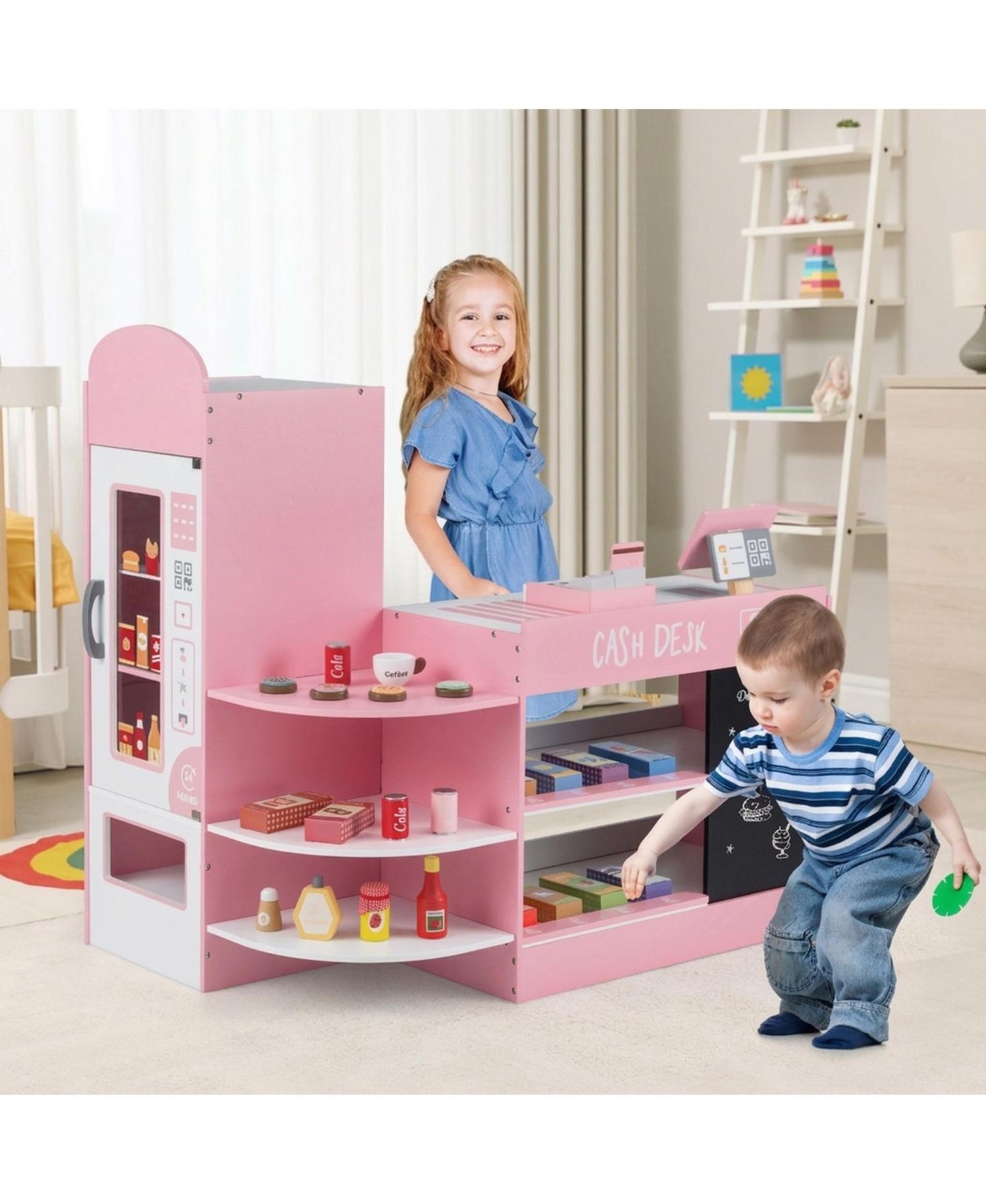 Детский игровой набор SUGIFT Kids Grocery Store Playset with Cash Register and Pos Machine, цвет: Серый — фото 11
