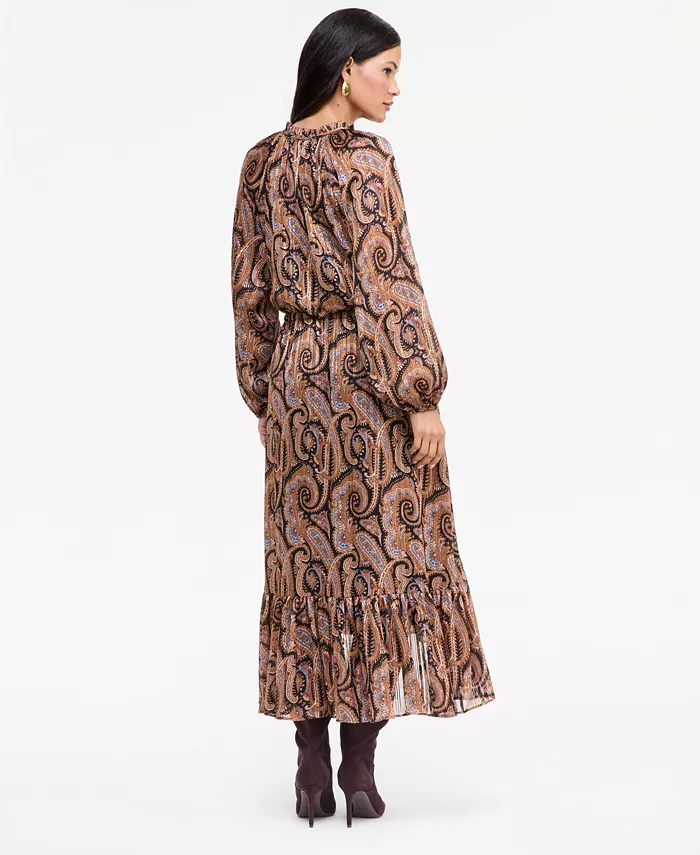 Women's Long-Sleeve Printed High-Low Dress - thumbnail 2