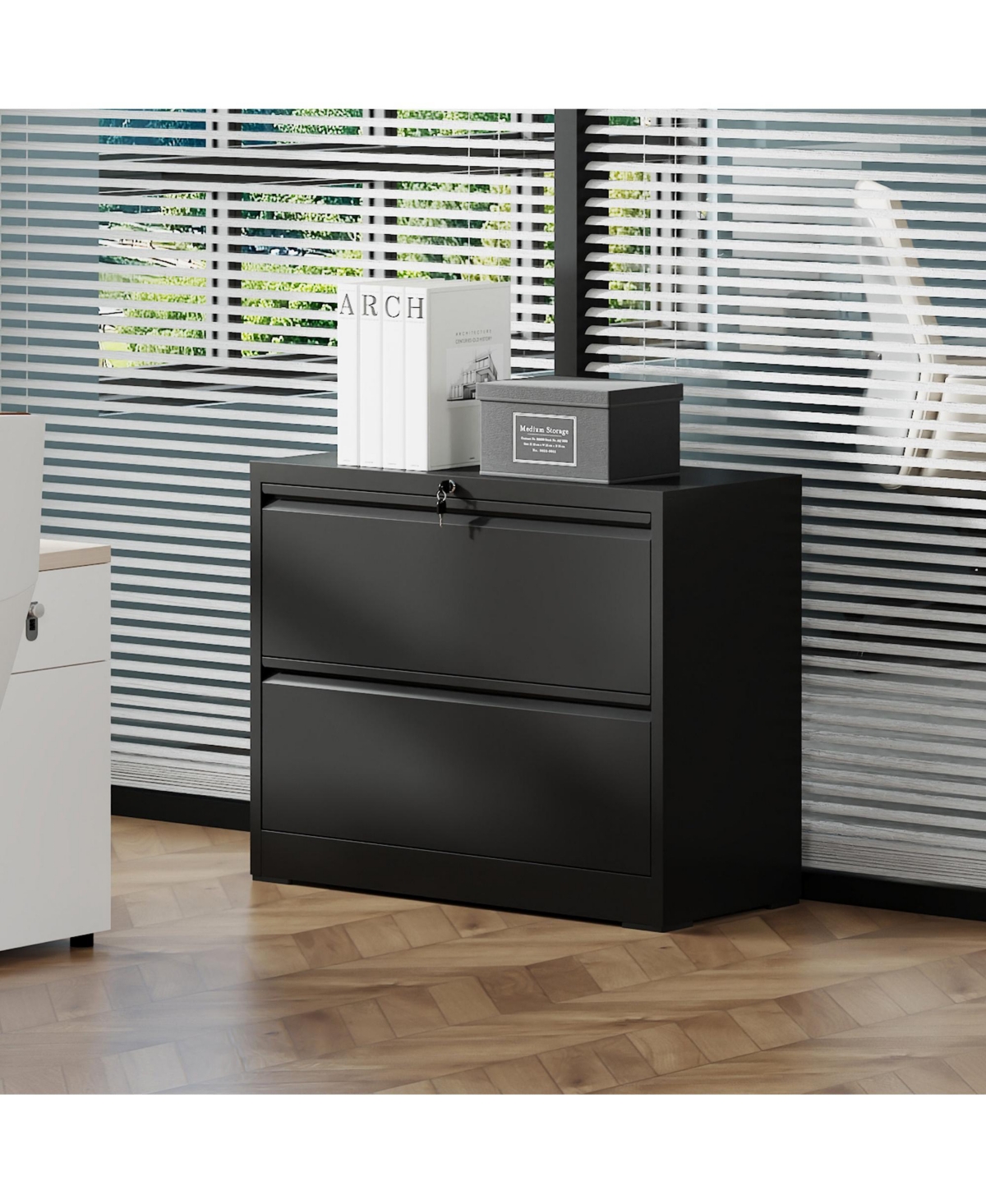 Flynama 2 Drawer Metal File Cabinet with Lock for Letter Legal A4 Files