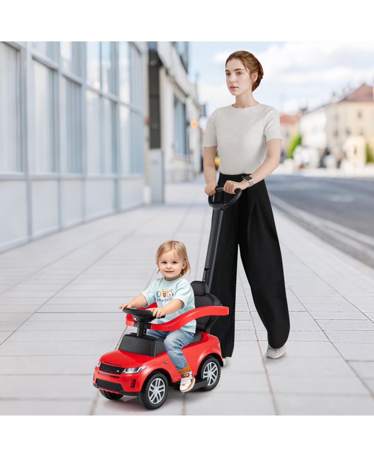Детская игрушка SUGIFT 3-in-1 Push Car with Removable Handle and Guardrail, Ages 18-36 Months, цвет: Красный — фото 2