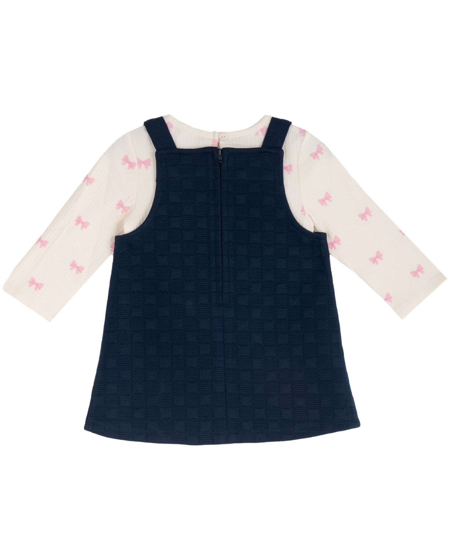 Baby Girls' Navy Double Knit Jumper and Long-Sleeve Bodysuit, 2-Piece Set