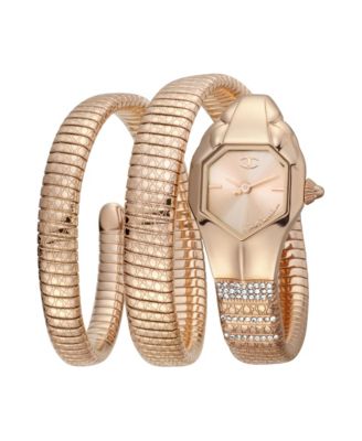 Women's Glam Snake Quartz IP Stainless Steel Bracelet Watch