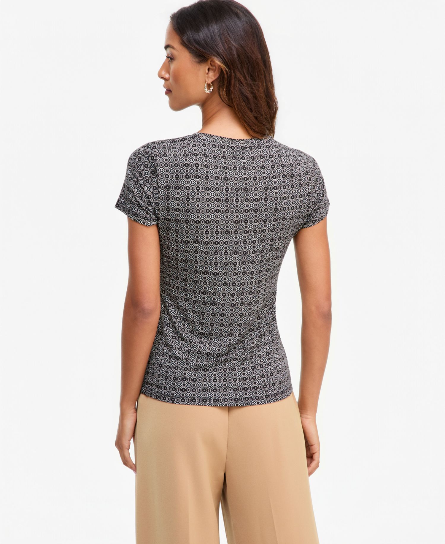 Women's Geometric-Print Crewneck Top