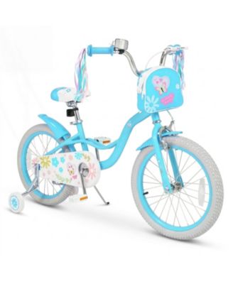 18-Inch Girls Bike with Pre-Assembled Training Wheels, 132 lb Capacity, Ages 4–8