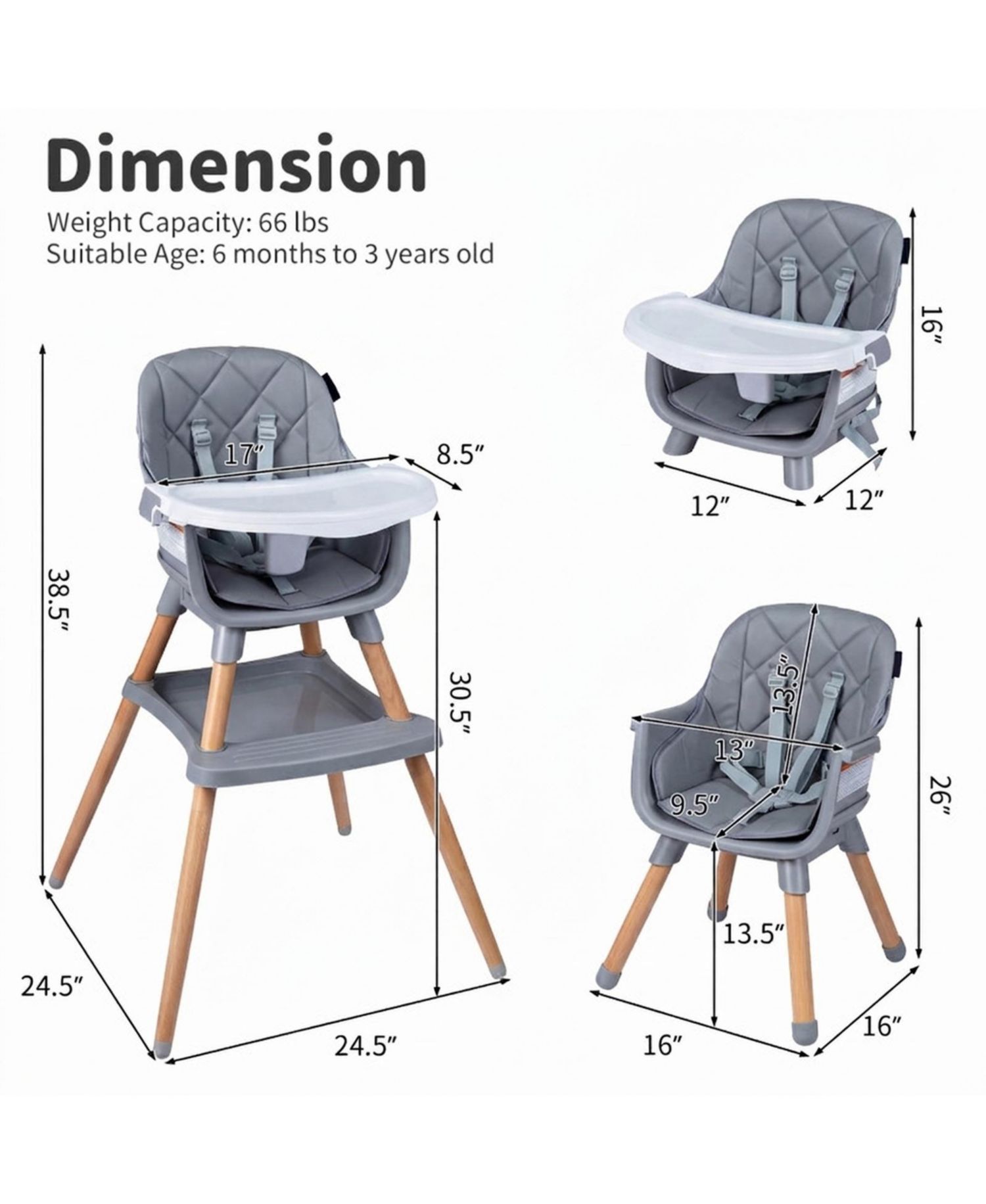 9-in-1 Convertible High Chair for Babies and Toddlers with Seat Cushion