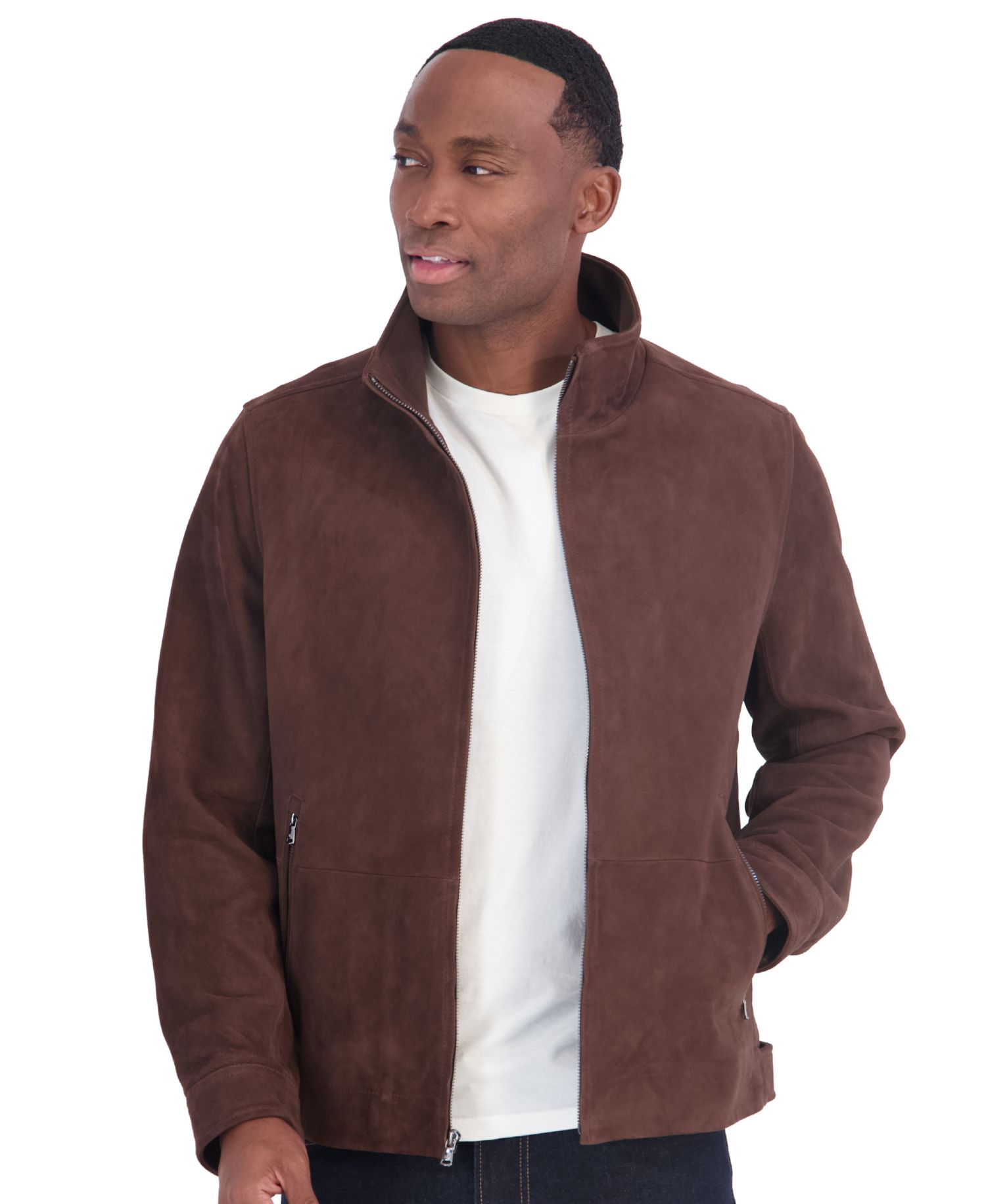 Men's Suede Stand Collar Hipster Jacket