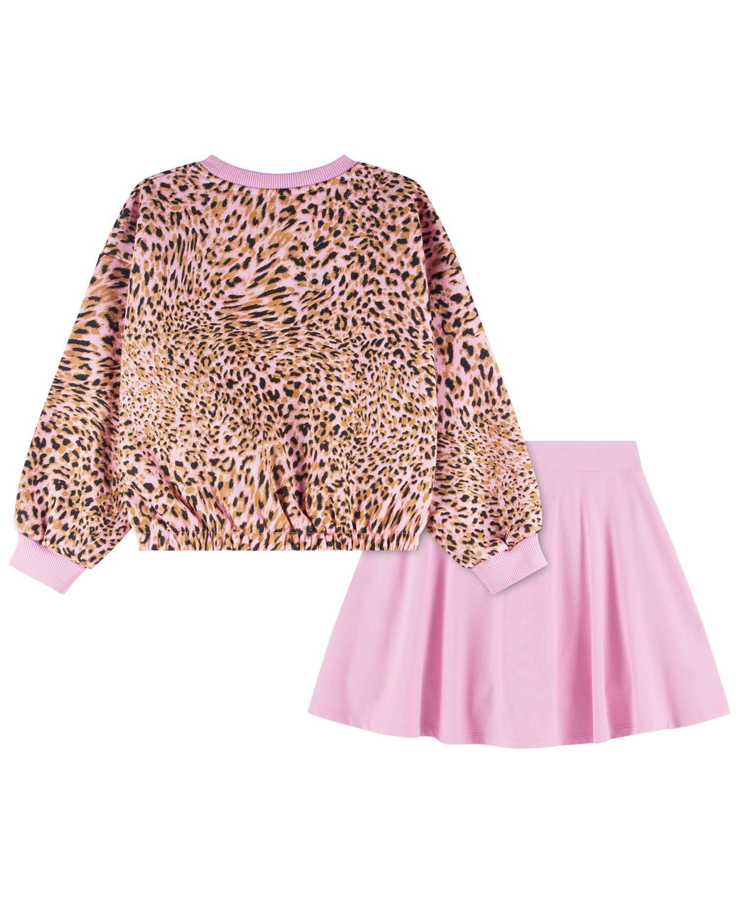 Girls' 2T-6X Allover Printed Top and Skirt, 2-Piece Set