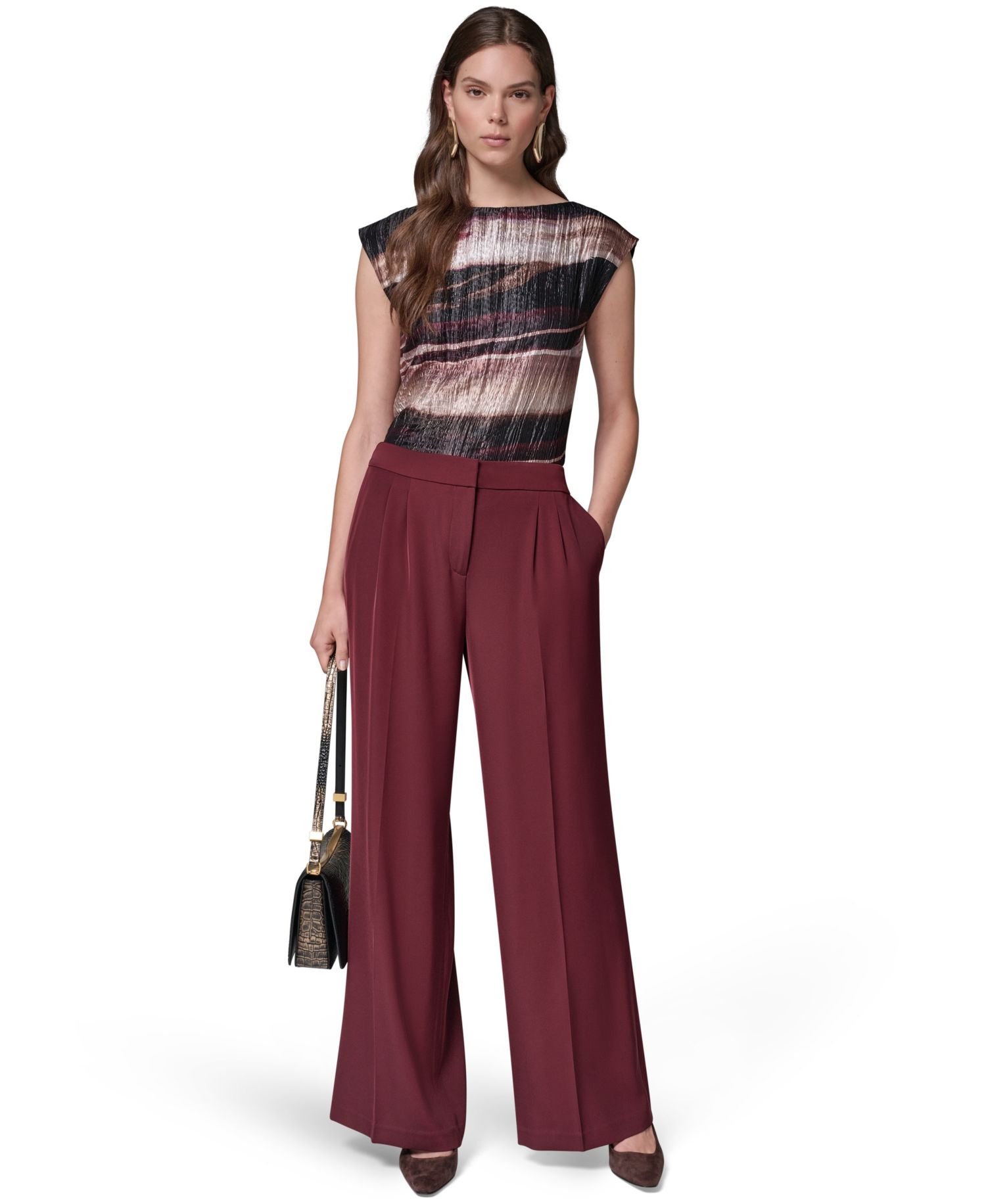 Petite High-Waisted Wide-Leg Pants