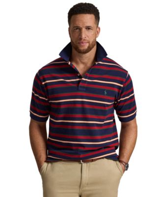 Men's Big & Tall Striped Mesh Polo Shirt