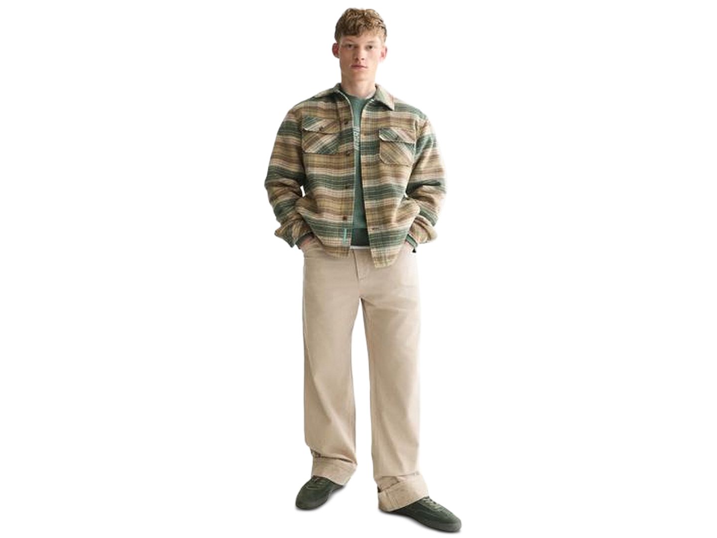 Мужские куртки SCOTCH & SODA Wool-Blend Checker Shacket, цвет: Тёмно-зелёный клетчатый — фото 3