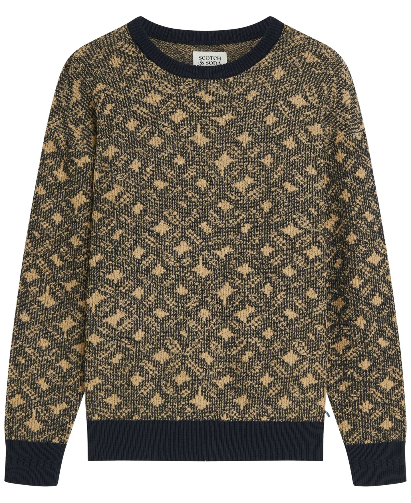 Мужской свитер SCOTCH & SODA Jacquard Wool-Blend Dropped Shoulder Crewneck, цвет: Комбинированный — фото 5