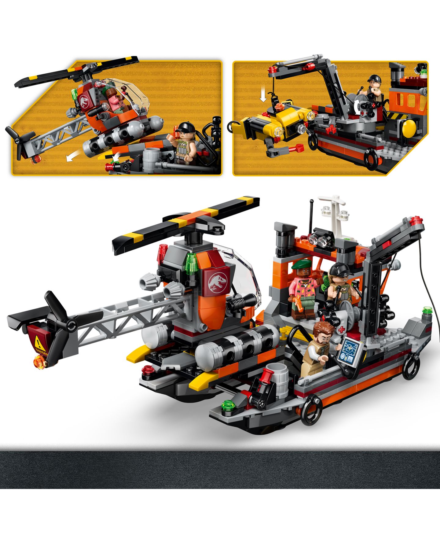 Детские конструкторы LEGO® Jurassic World Mosasaurus Dinosaur Boat Attack 77983, 703 Pieces — фото 2