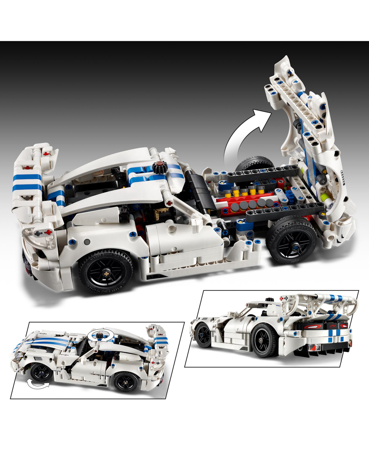 Детские конструкторы LEGO® Technic Dodge Viper GTS-R Sports Car 42234, 805 Pieces — фото 3