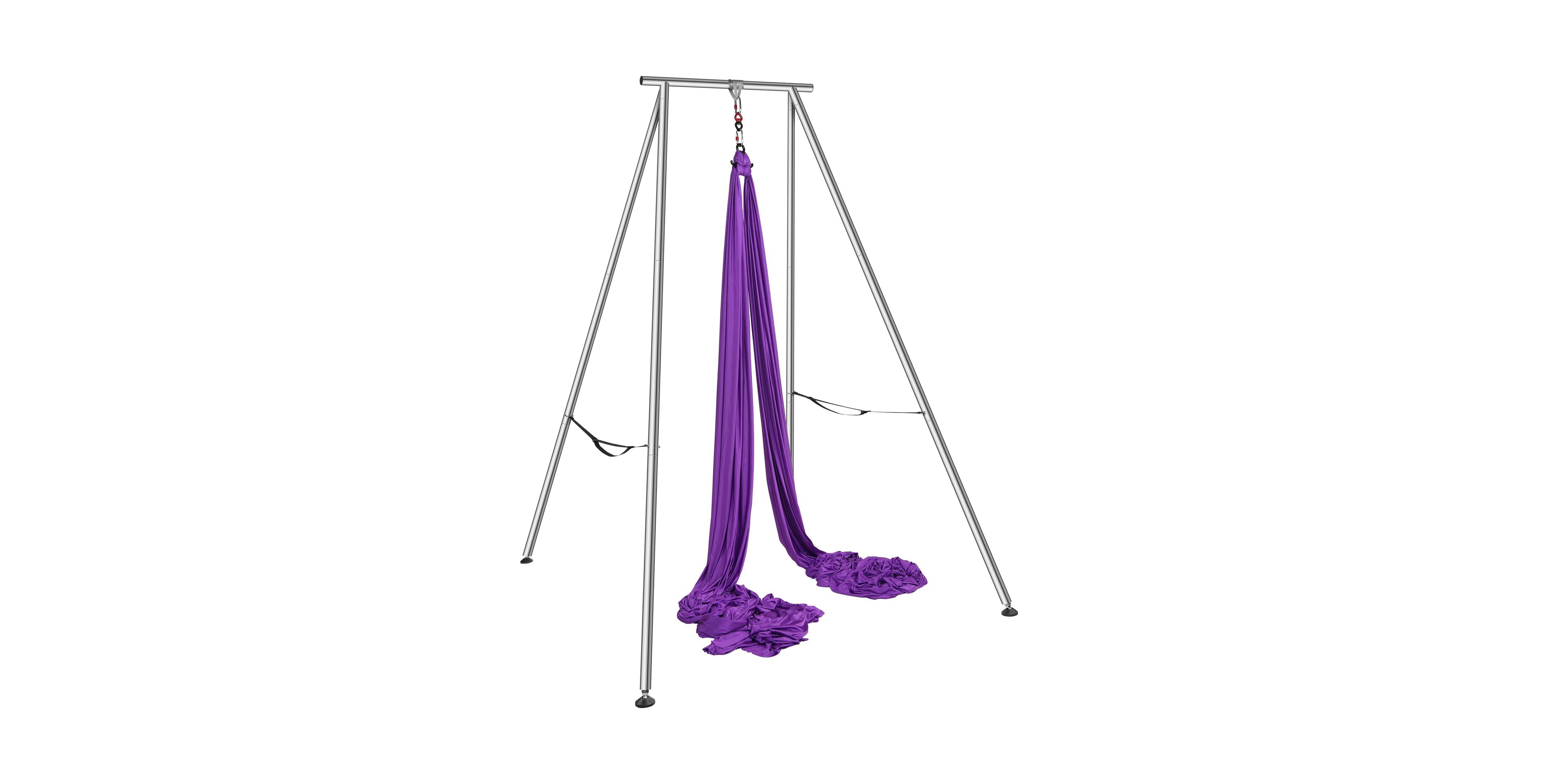 Sugift 9.67 ft Aerial Yoga Frame and Hammock with 13.1 Yards Hammock 551.15 lbs Load Capacity