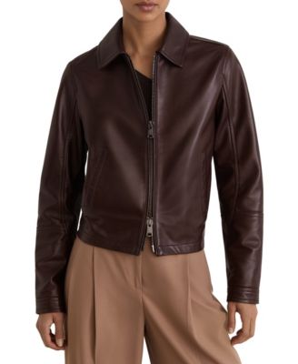 Women's Sorina Leather Moto Zip-Through Jacket