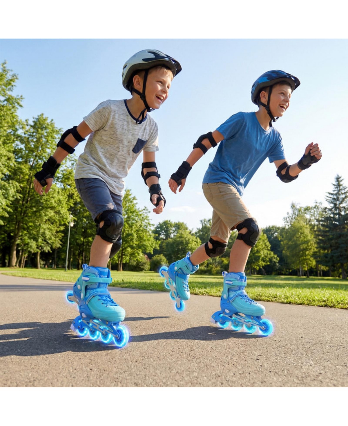Sugift 4-Size Adjustable Light-Up Kids Inline Skates