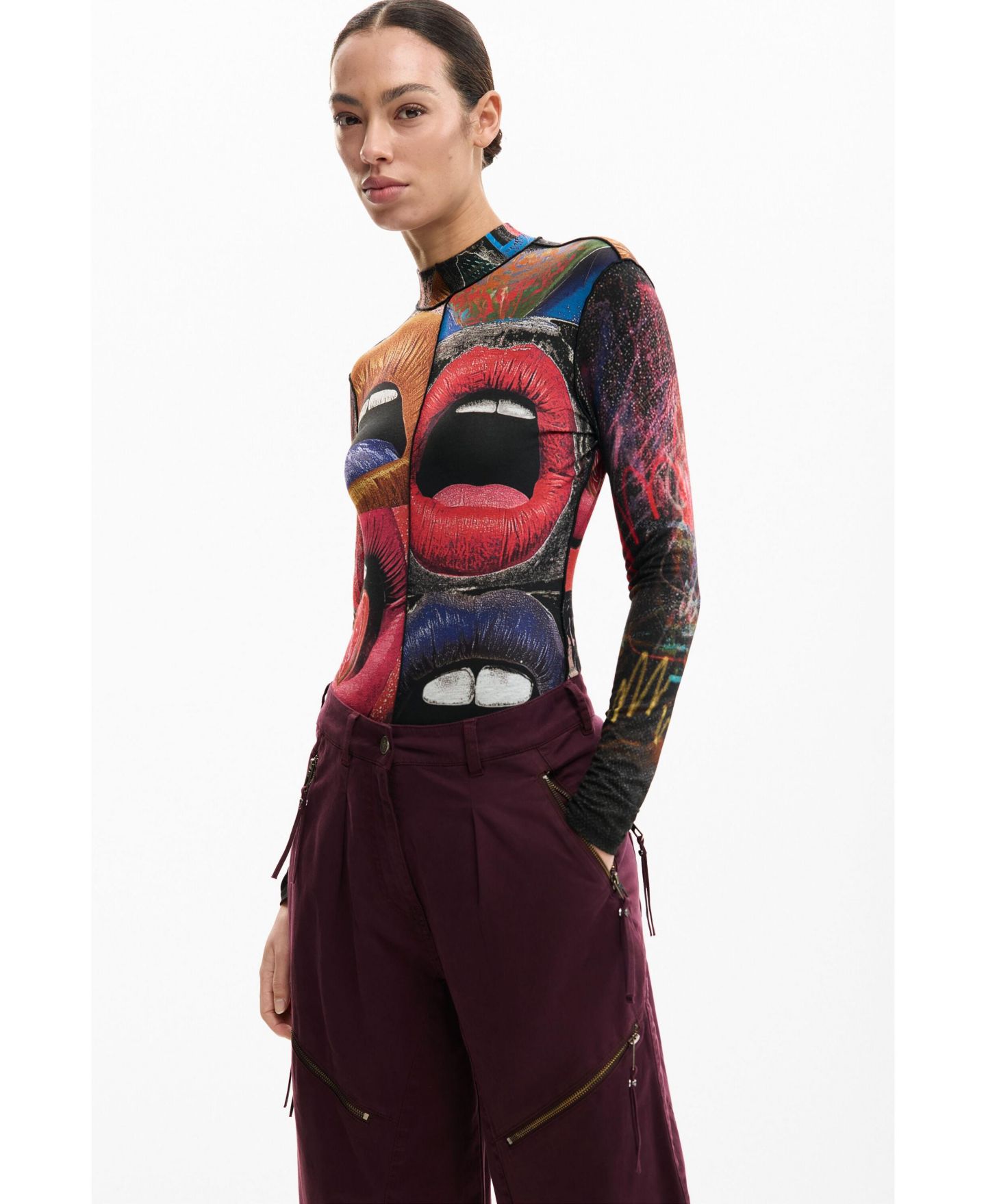 Женские брюки Desigual Tie-Dye with Zippers, цвет: Фиолетовый — фото 7