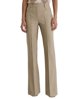 Petite Sofia Flared Twill Seam-Detail Pants