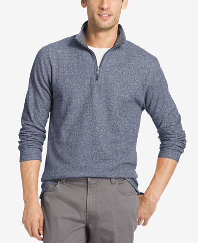 IZOD Men's Marled Quarter Zip Light Weight Fleece Pullover