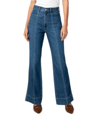 Petite Relaxed High-Rise Seamed Bootcut Jeans