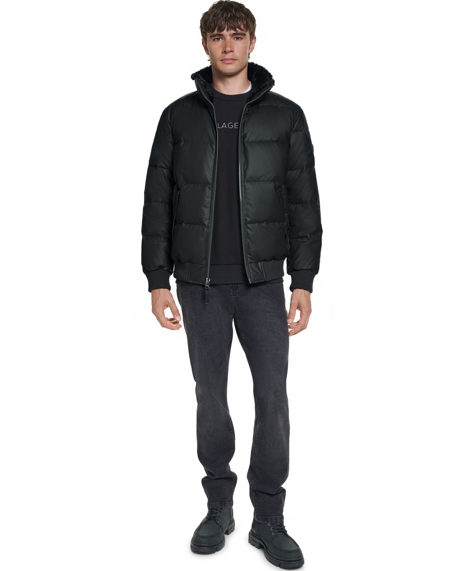 Men's Bomber Jacket with Sherpa Collar