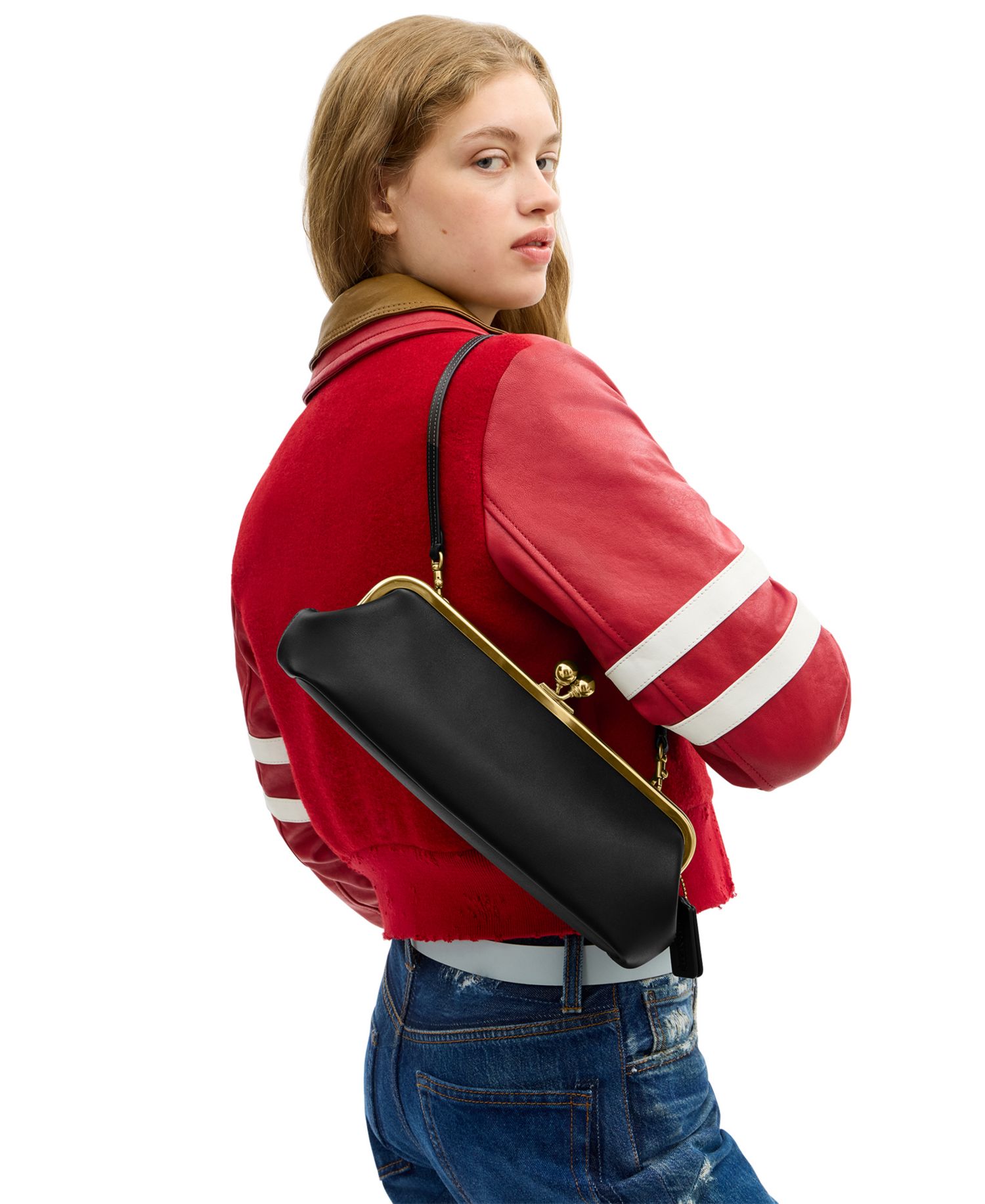 Kisslock Small Leather Frame Bag 30