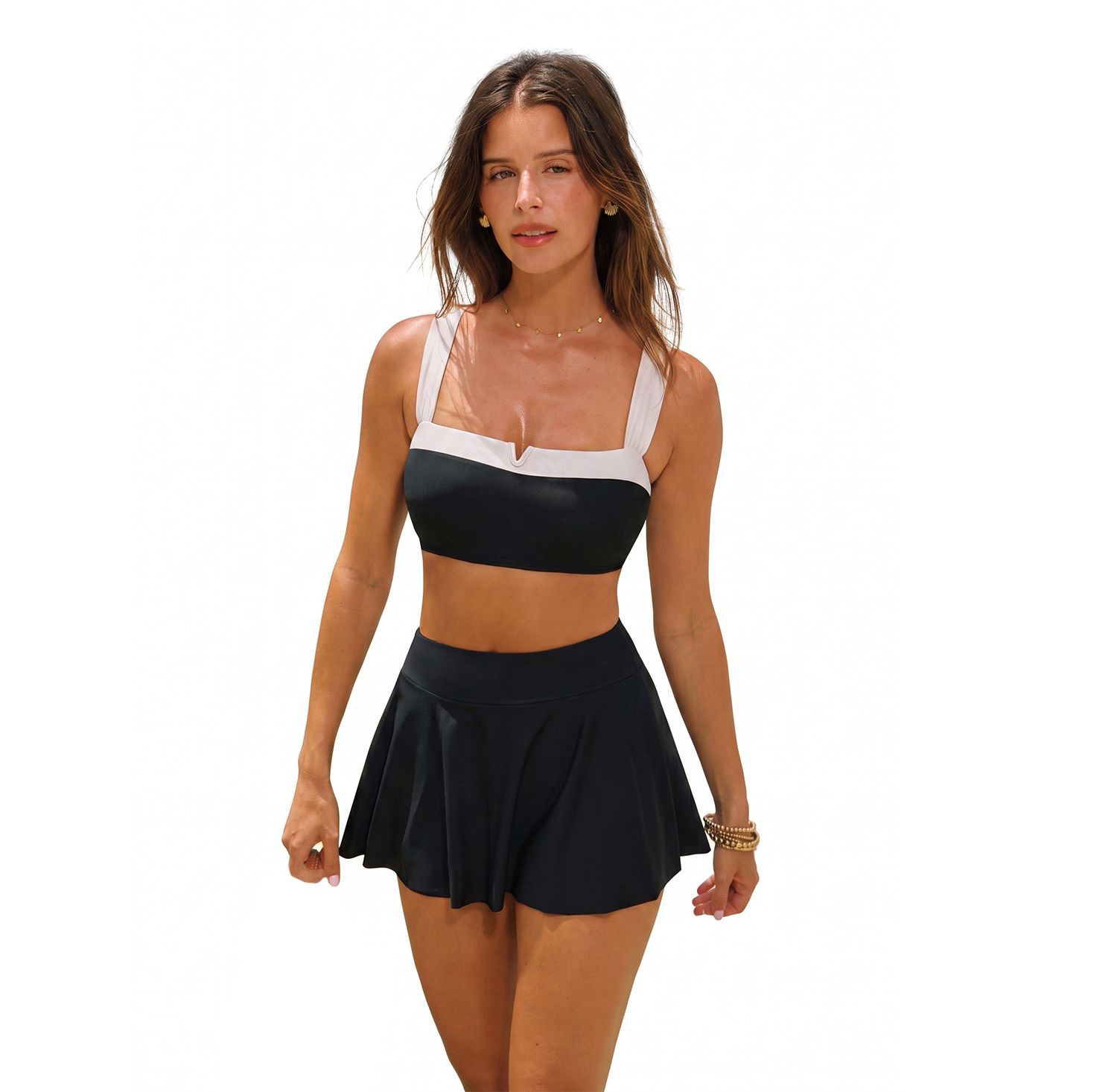 Women's Moderate Coverage Cross-Back Bikini Set