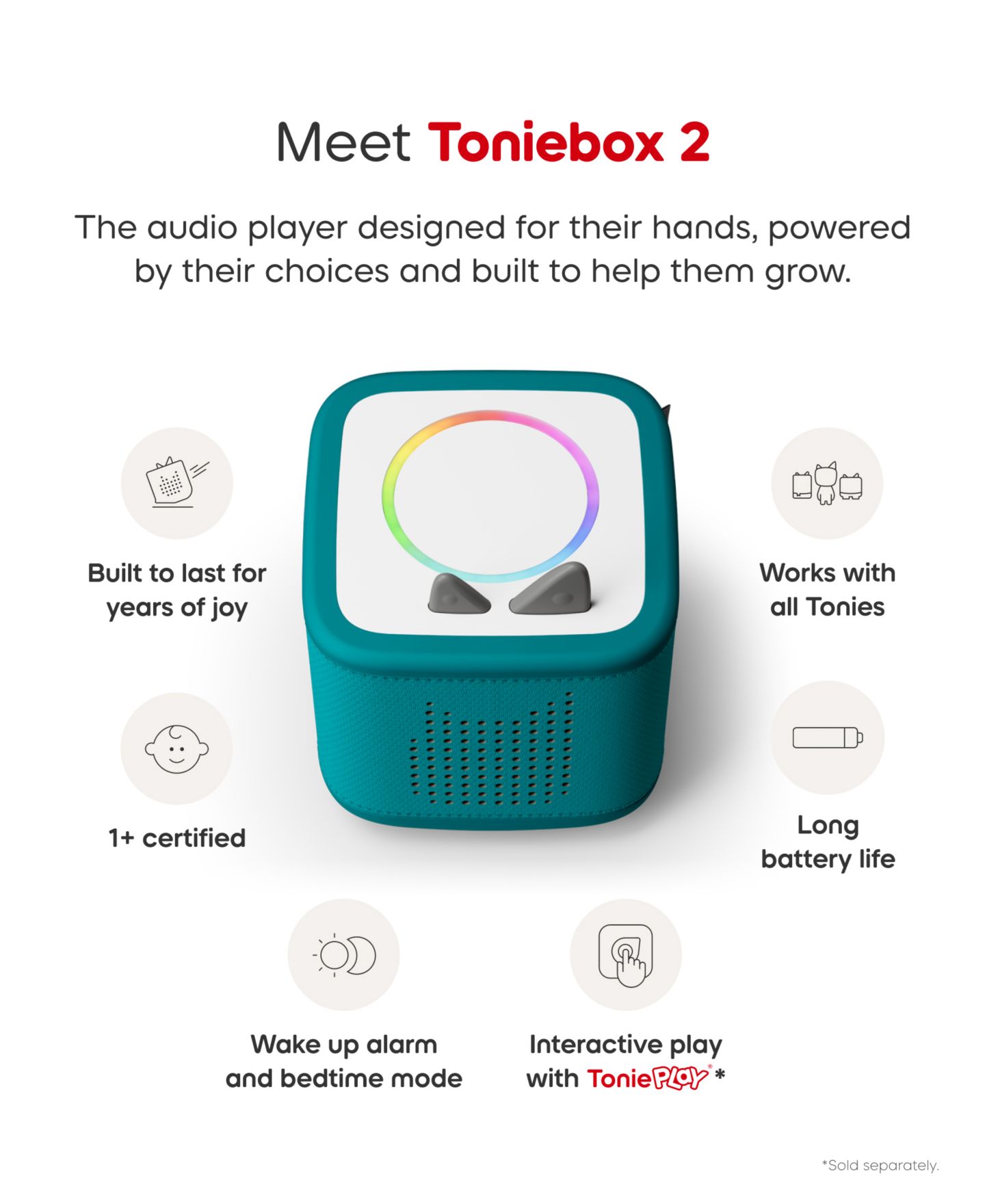 Детские игрушки Tonies Toniebox 2 Pokémon Bundle Screen-Free Interactive Audio Storybox 4-Piece, Ages 5+ — фото 3