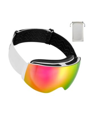 Frameless OTG Anti-Fog Snow Goggles With Spherical Lens TPU Frame For Men Women Youth