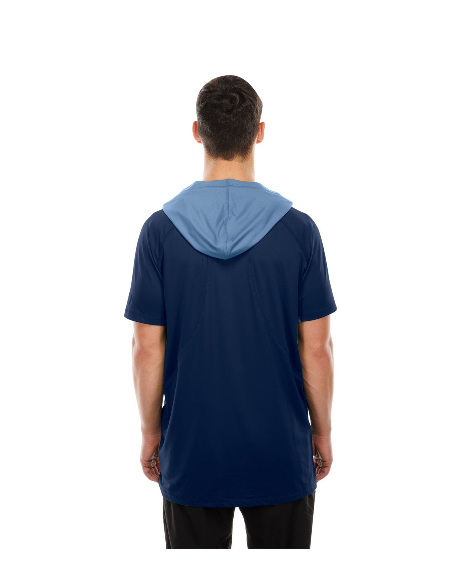 Men's Navy Tennessee Titans Combine Authentic Hooded Raglan Short-Sleeve T-Shirt