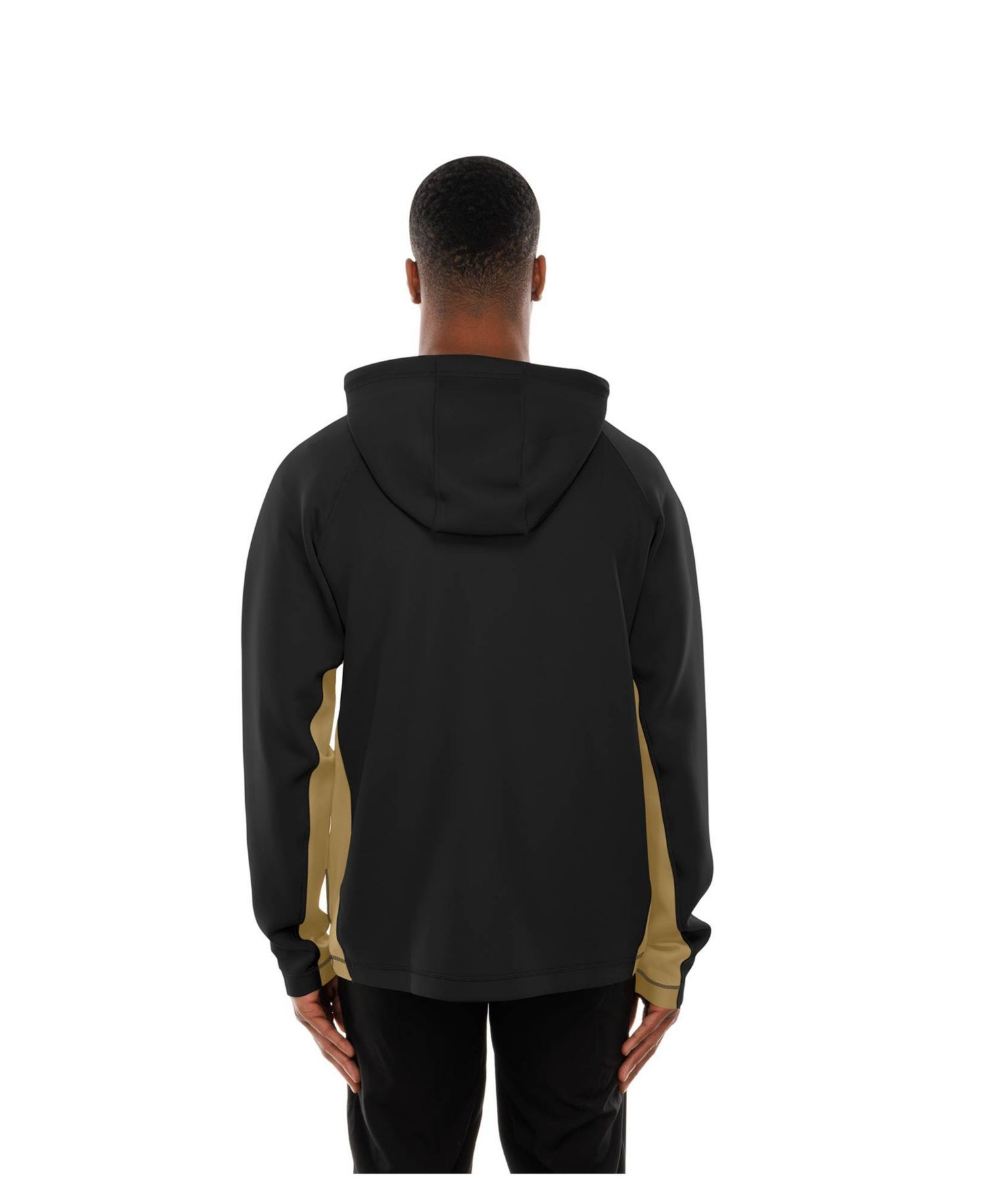 Men's Black New Orleans Saints Combine Authentic Raglan Scuba Full-Zip Hoodie