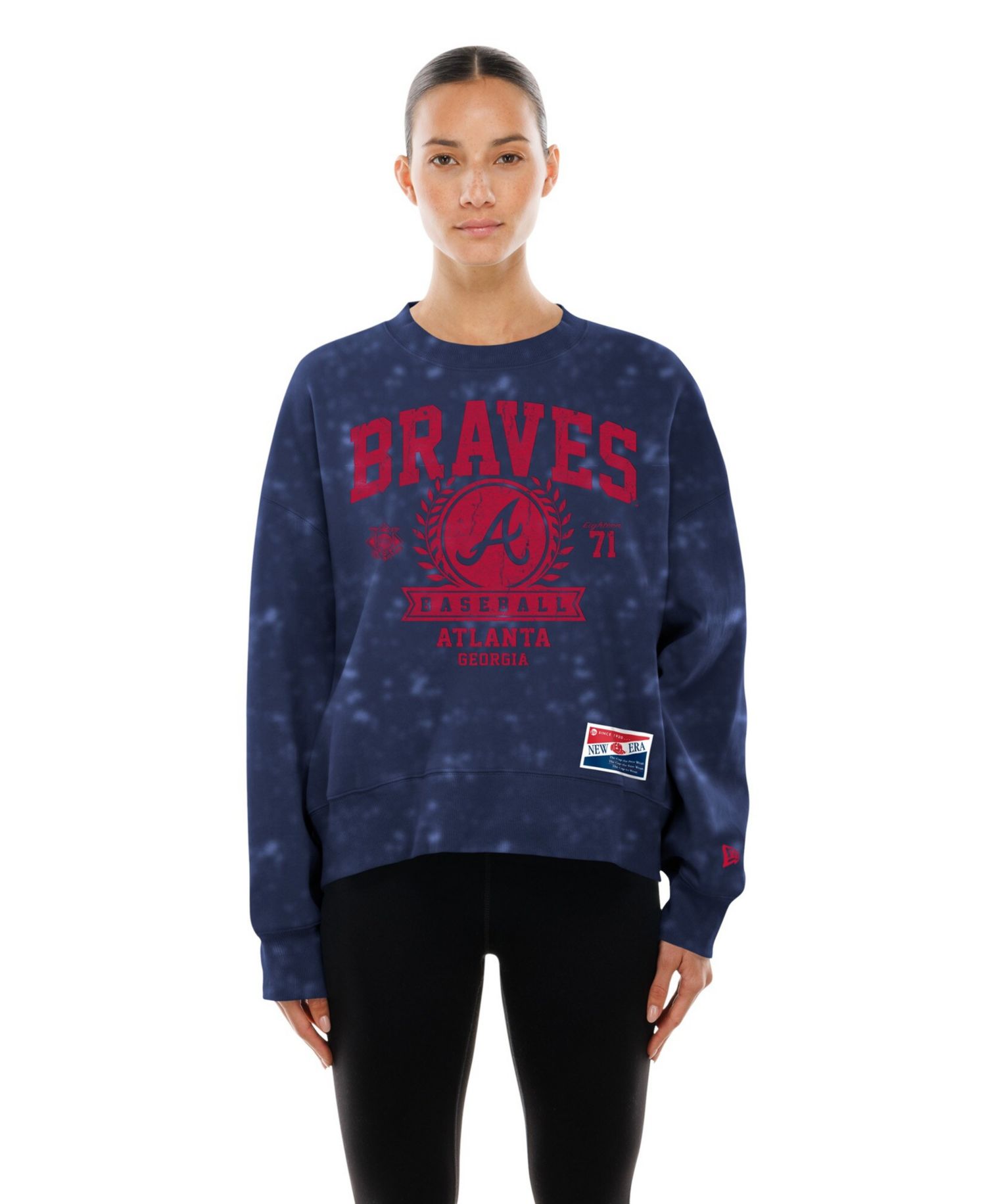 Women's Atlanta Braves Oversized Crewneck Throwback Sweatshirt