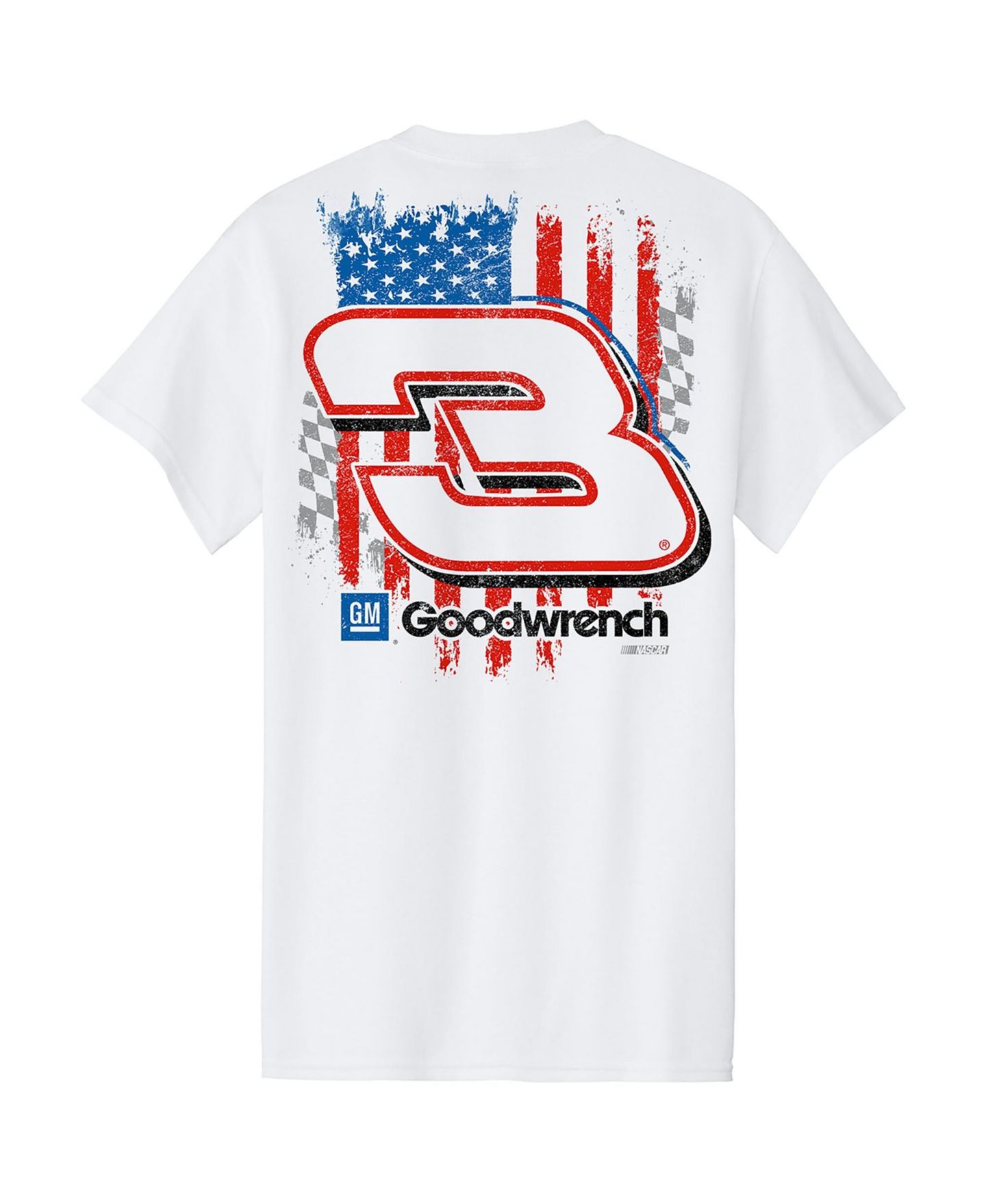 Мужская футболка Richard Childress Racing Team Collection White 3 GM Good wrench Patriotic Car Throwback — фото 3