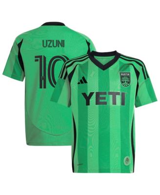 Big Boys and Girls Myrto Uzuni Green Austin FC 2025 The Heartbeat Kit Replica Jersey